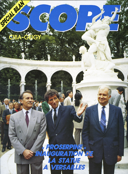 Inauguration de la statue Proserpine par 2 ministres et le le président de Ciba Geigy